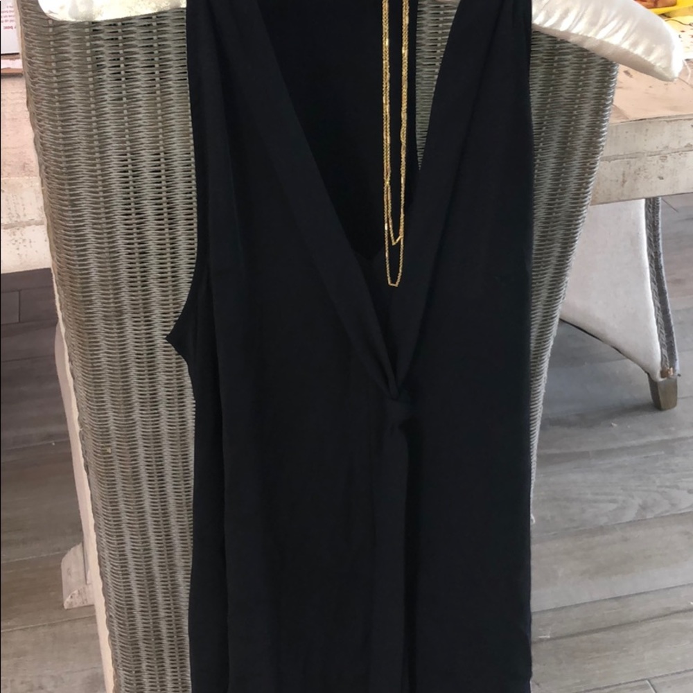 BCBG Generation Black Tie Front Blouse